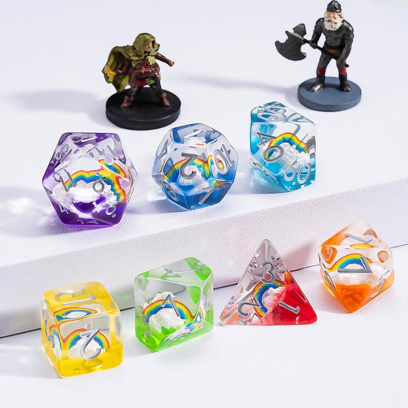 weyano Resin D&D Dice Set, Animal Polyhedral Dice for Dungeons and Dragons, RPG, MTG DND 7-DIE (D4, D6, D8, D10, D12, D20, D%) - Image 2
